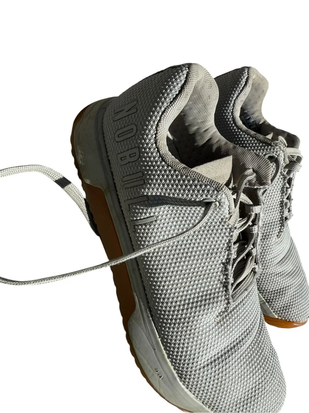 NOBULL Light Gray Mesh Sneakers with Gum Toe